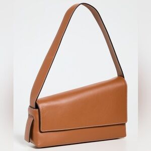 STAUD Acute Leather Shoulder Bag – Tan